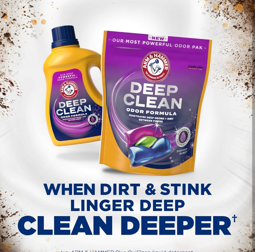ARM & HAMMER Deep Clean Odor Formula Laundry Detergent Power Paks (21 ct.)