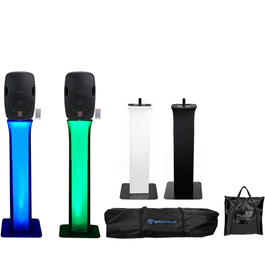 BUNDLE (2) Rockville BPA10 10" Powered 400w DJ Speakers with Bluetooth