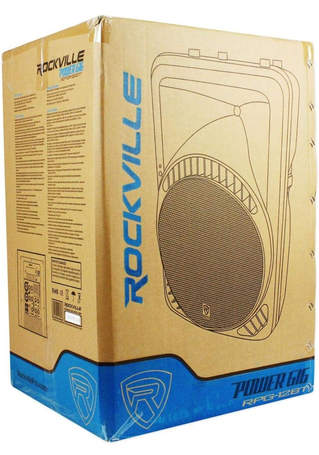 Rockville RPG12BT 12" Powered 800W DJ PA Speaker BlueTooth, USB, SD, EQ, Remote