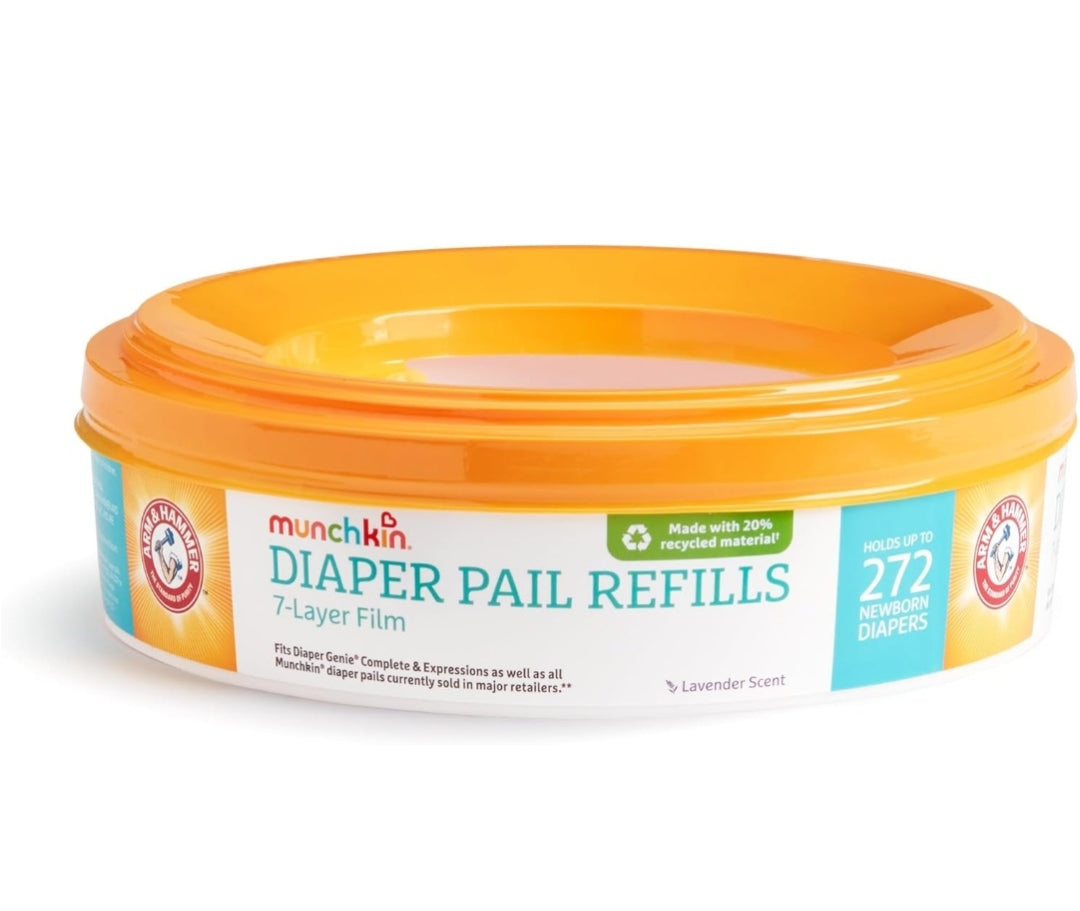 Munchkin Arm & Hammer Diaper Pail Refill Rings, Holds up to 272 Newborn Diapers - 1 Pack