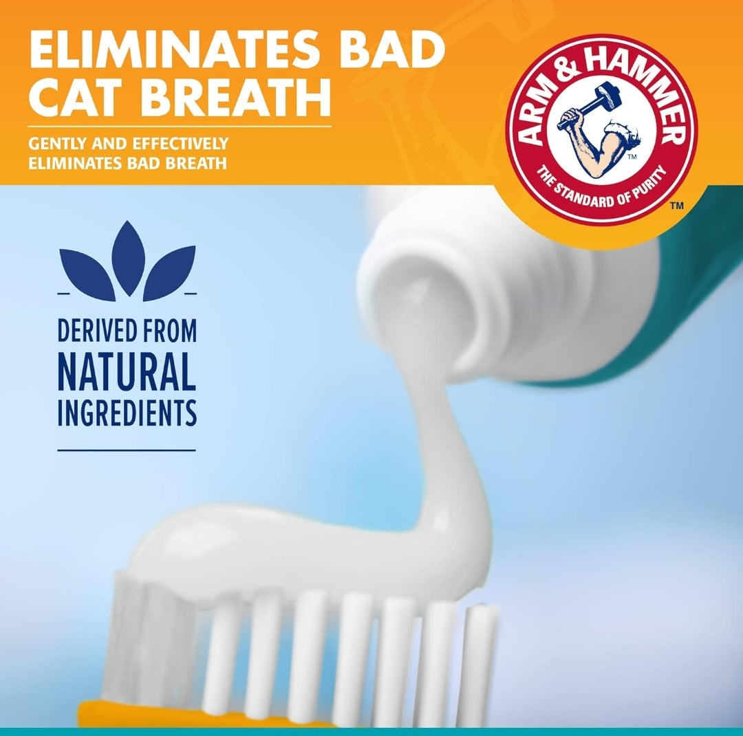 Arm & Hammer Cat Dental Kit - Toothbrush, Toothpaste and Oral Care for Kittens with Tuna and Fresh Mint Flavors