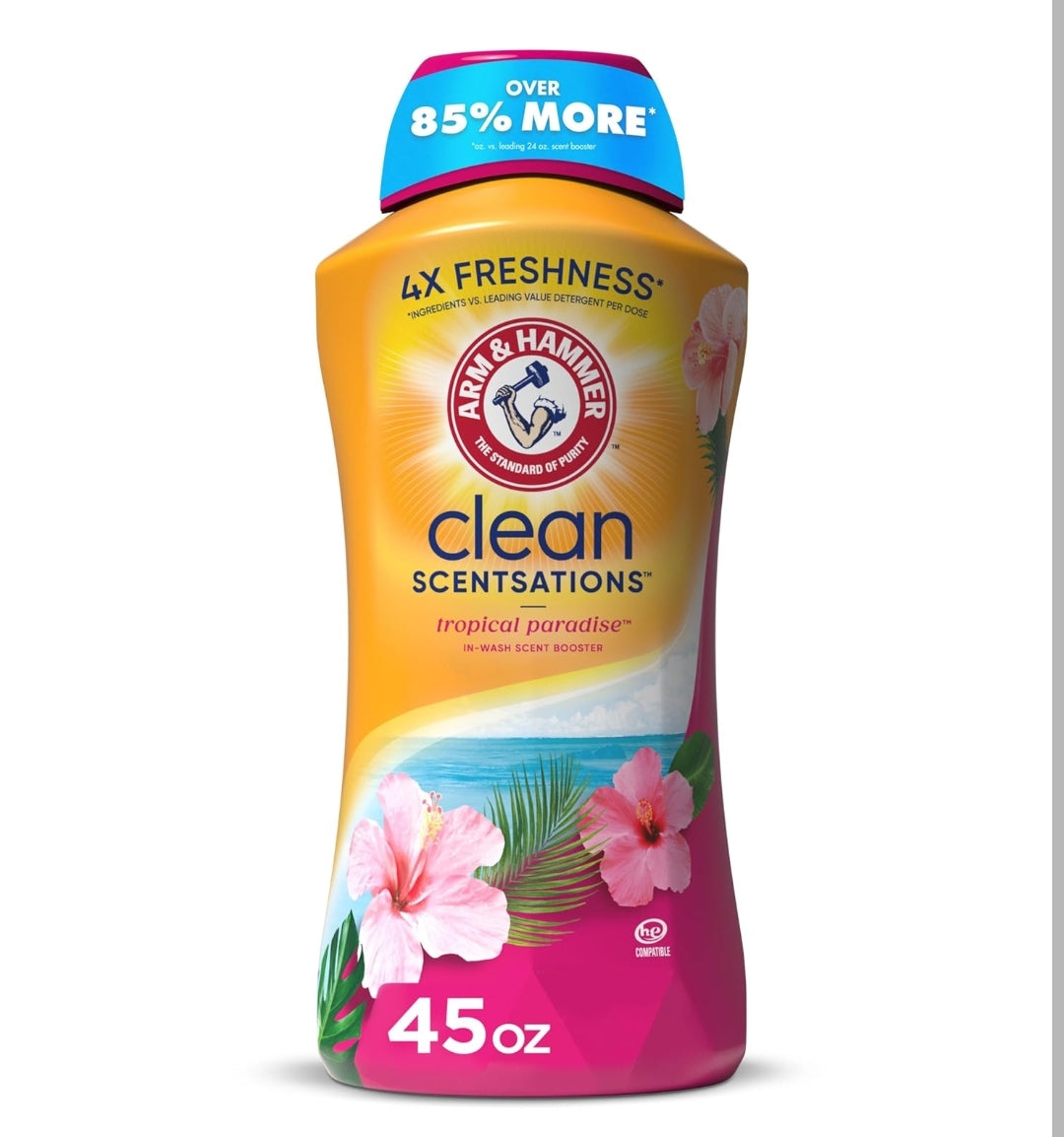 ARM & HAMMER Clean Scentsations In-Wash Laundry Scent Booster - Tropical Paradise scent (45 Oz)
