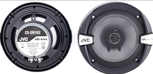 JVC CS-DR162 DRVN Reeks 6.5 Duim 2-Rigting 300 Watt Motorluidsprekers (Koaksiaal) - Stel van 2 (Swart) met toeterringklankversterker