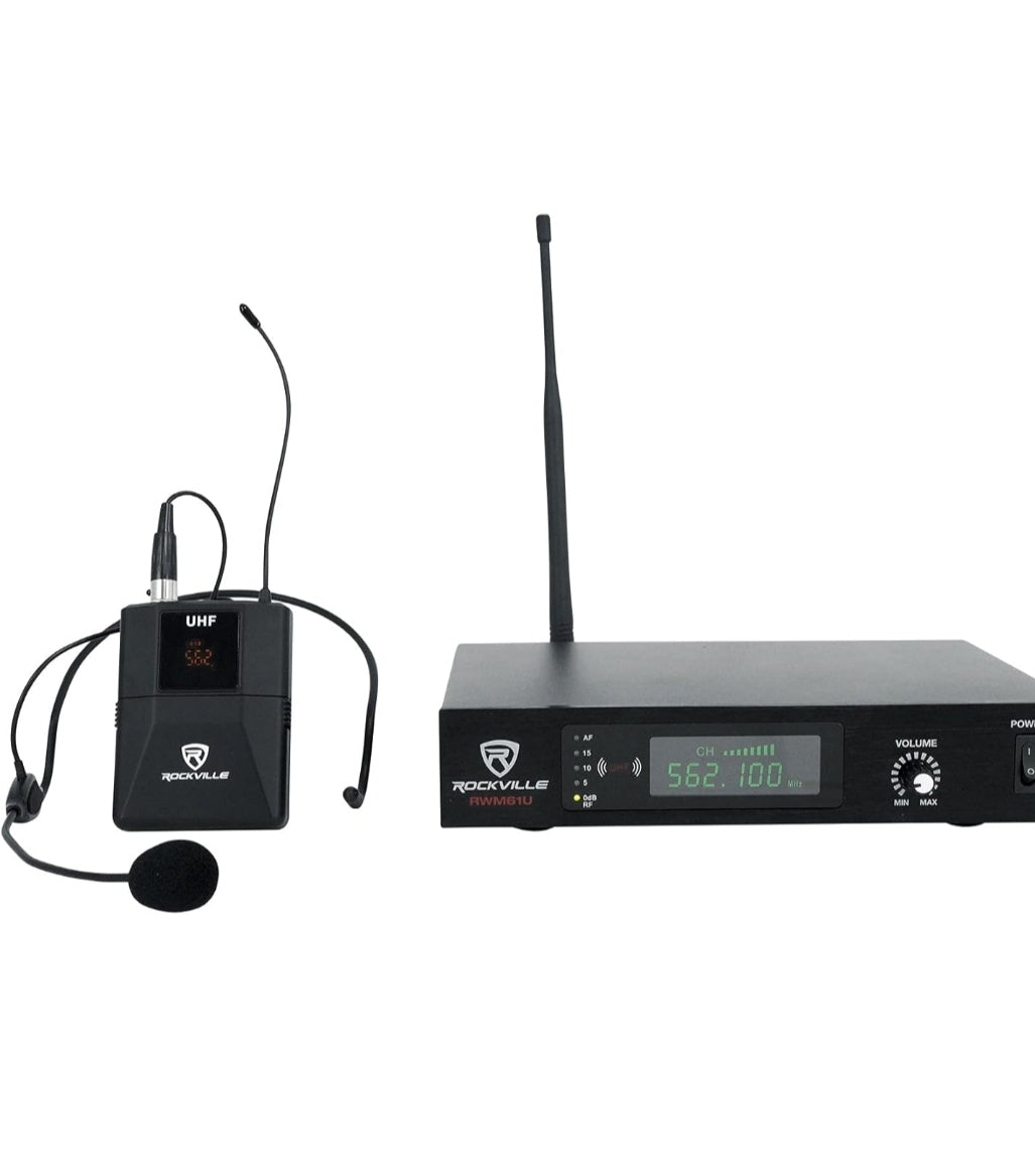 Rockville ROCKnGo 8" Rechargeable PA Speaker w/Bluetooth+Headset+Wireless Mic