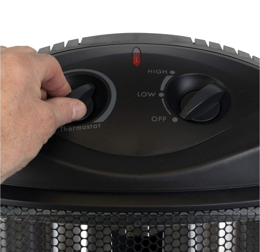 BLACK+DECKER Infrarooi Strale Kwarts Toring Verwarmer, 1500W Ruimteverwarmer met Verstelbare Termostaat, Draagbare Verwarmer met 2 Verstellings, Persoonlike Verwarmer vir Huis en Kantoor, BHTI06, Swart