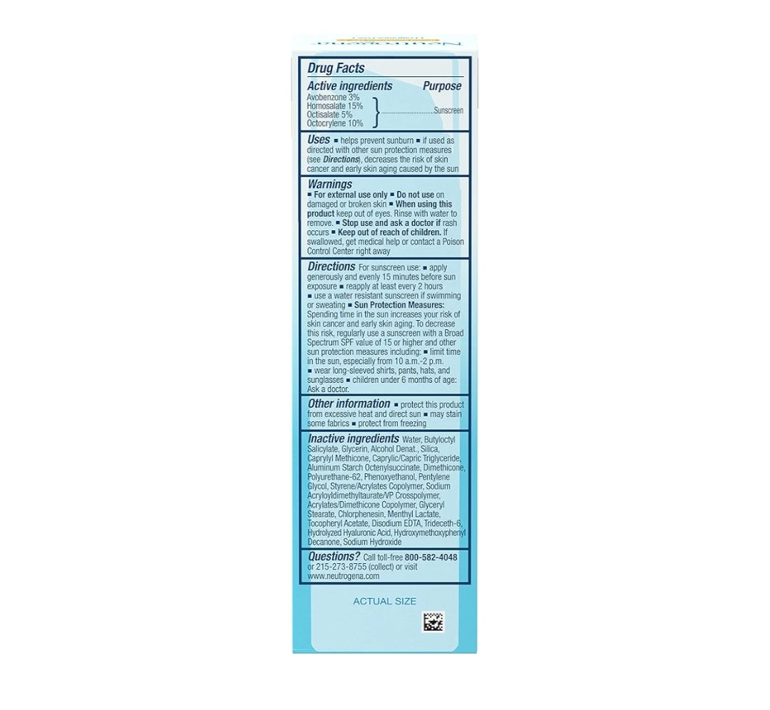 Neutrogena Hydro Boost Hialuroonsuur Gesigbevogtiger met Sonskerm SPF 50 Geurvry - 1.7 fl. oz