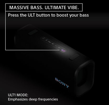 Sony ULT Field 3 Draadlose Draagbare Bluetooth-luidspreker, IP67 Waterdig, Stofdig, Roesvry, en Skokbestand met Verbeterde Bas, 24 Uur Battery en Skouerband - Forest Gray