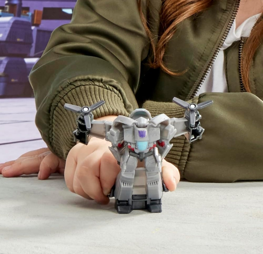 Transformers EarthSpark 1-Step Smash Changers Megatron 4-Inch Action Figure, Robot Toys for Boys and Girls 6 and Up