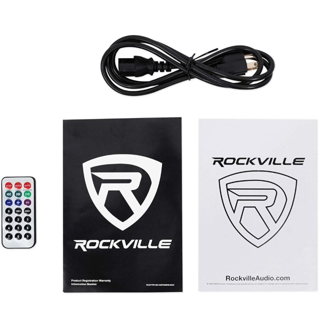 Rockville (2) BPA12 12" Professional Powered 600 Watt DJ PA Speakers w Bluetooth