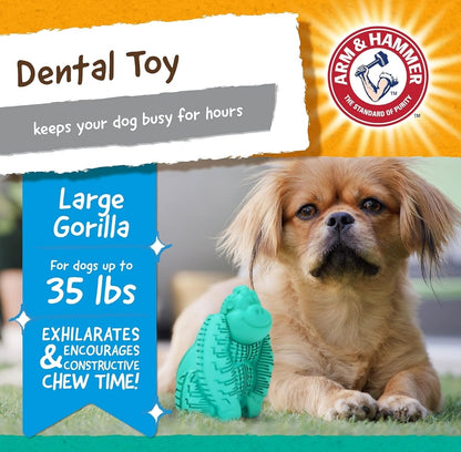 Arm & Hammer for Pets Super Treadz Gorilla Dental Chew Toy for Dogs - Plaque & Tartar Buildup Without Brushing
