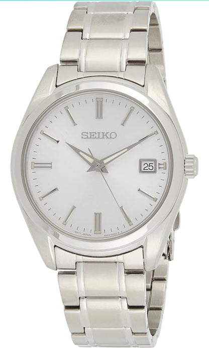 Seiko Mans Benodigdhede Japannese Kwarts Vlekvrye Staal Band - Silwer