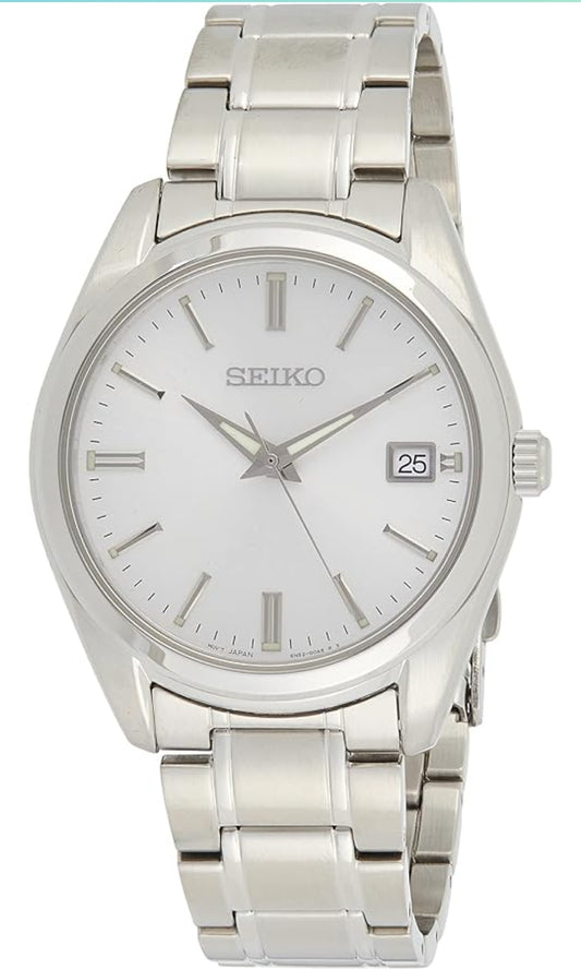 Seiko Mans Benodigdhede Japannese Kwarts Vlekvrye Staal Band - Silwer