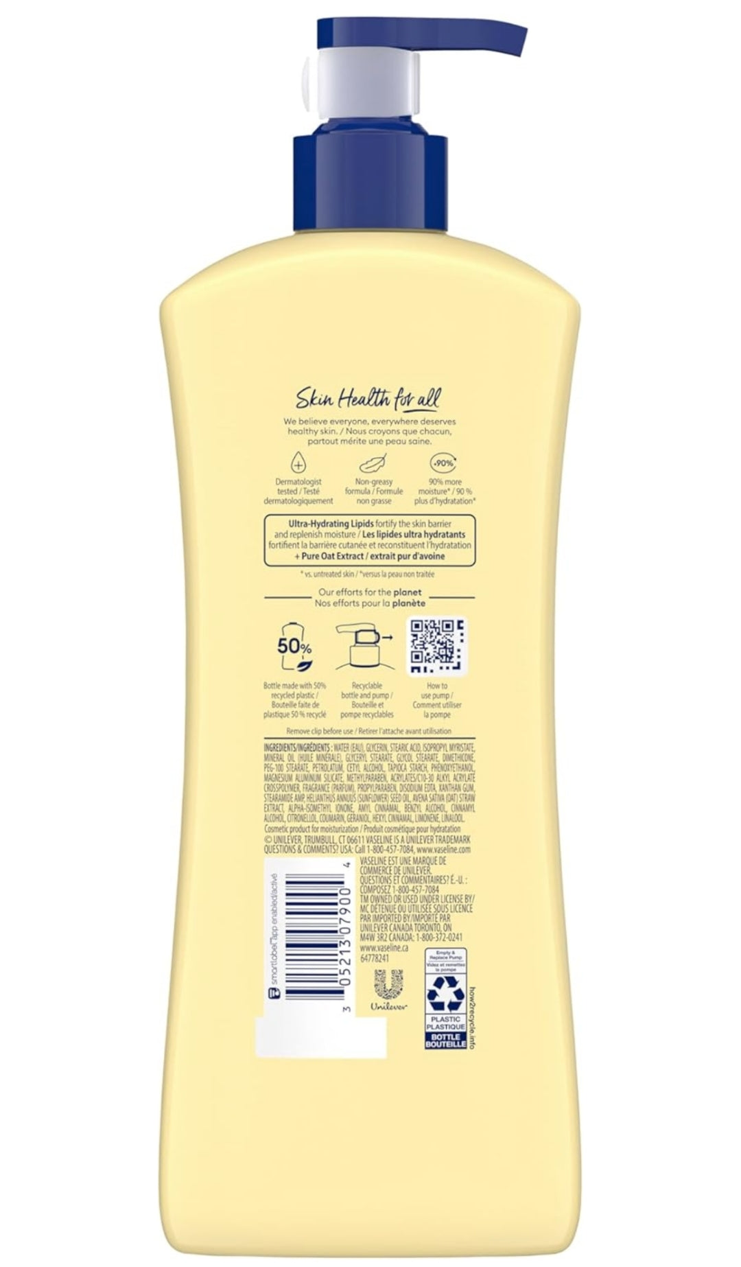 Vaseline Intensive Care Nourishing Moisture Body Lotion for Dry Skin, Made with Ultra-Hydrating Lipids + Pure Oat Extract for Nourished, Healthy-Looking Skin 20.3 oz