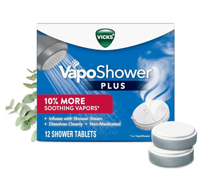 Vicks, VapoShower Plus, Stortstoompie, Bloekom Stortstoompie & Mentholgeur, Aromaterapie Stortstoompie & Stortbomme (12ST)