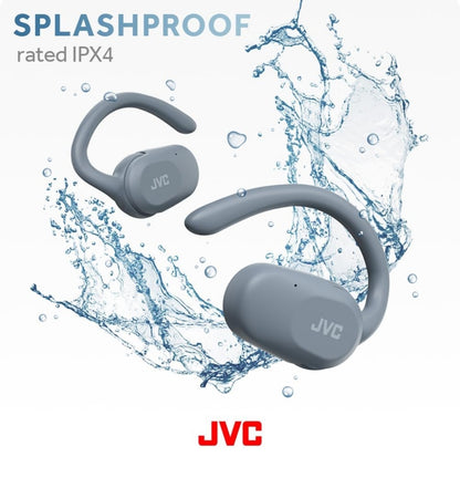 JVC nearphones Oopoor True Wireless-oorfone met Pivot Motion-meganisme, 16mm groot klankdrywers, Enkeloor-gebruik, BT 5.4, Lang Batterylewe (tot 26 Uur) - HANP40TA (Blou)
