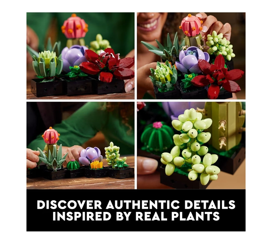 LEGO Botanicals Vetplante - Kunsmatige Binnenshuise Plant Boustellessie Buro-dekor