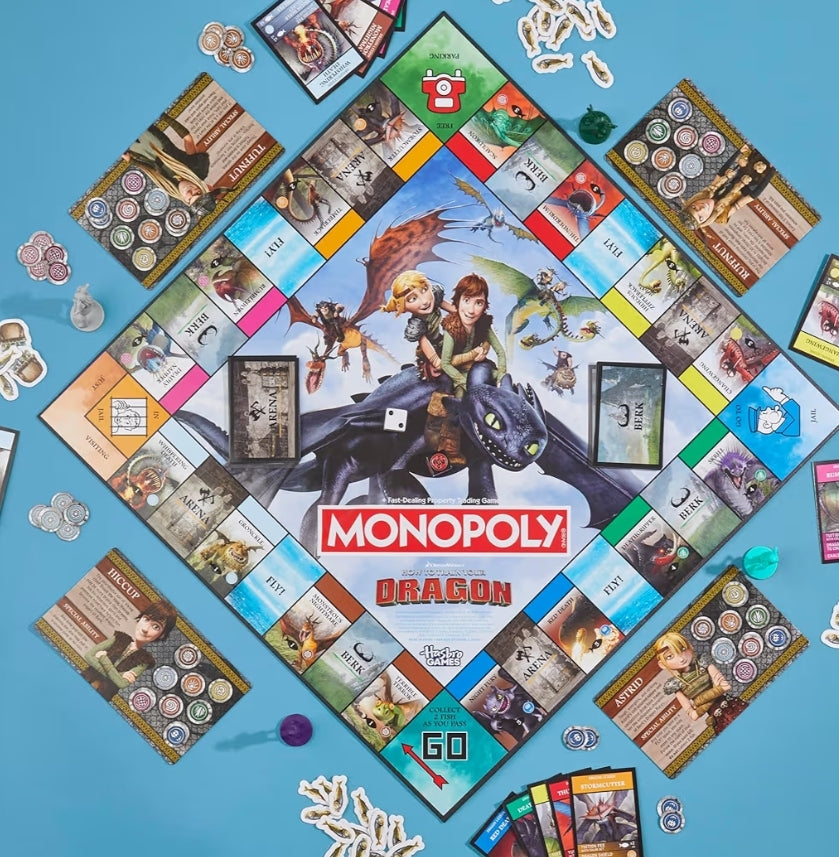 Monopoly DreamWorks How to Train Your Dragon Edition Board Game - Fun Family Games for Kids, Teens & Adults