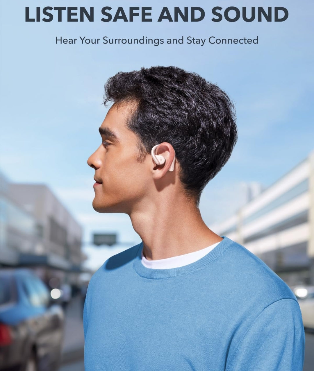 Soundcore by Anker, AeroFit Open-Ear Headphones, Ultra Comfort, Snug Fit, Ergonomic Ear Hook, Balanced Sound, IPX7 Waterproof, 42H Playtime,Small-Ear Friendly,App Control,Clear Calls,Wireless Earbuds