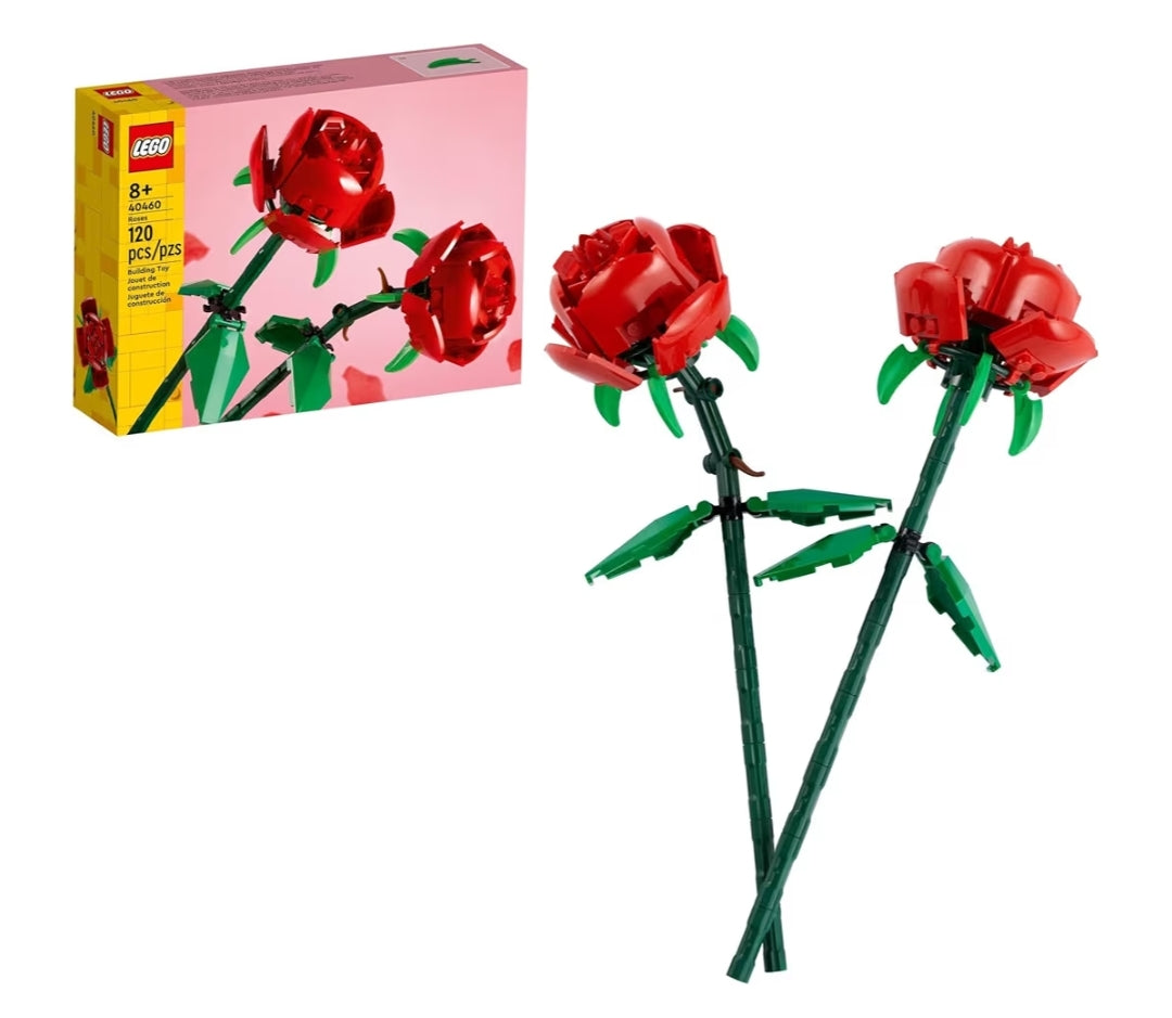 LEGO Rose - Bouwpakket vir Kinders, Meisies en Seuns - Kunsrose vir Dekor en Uitstalling