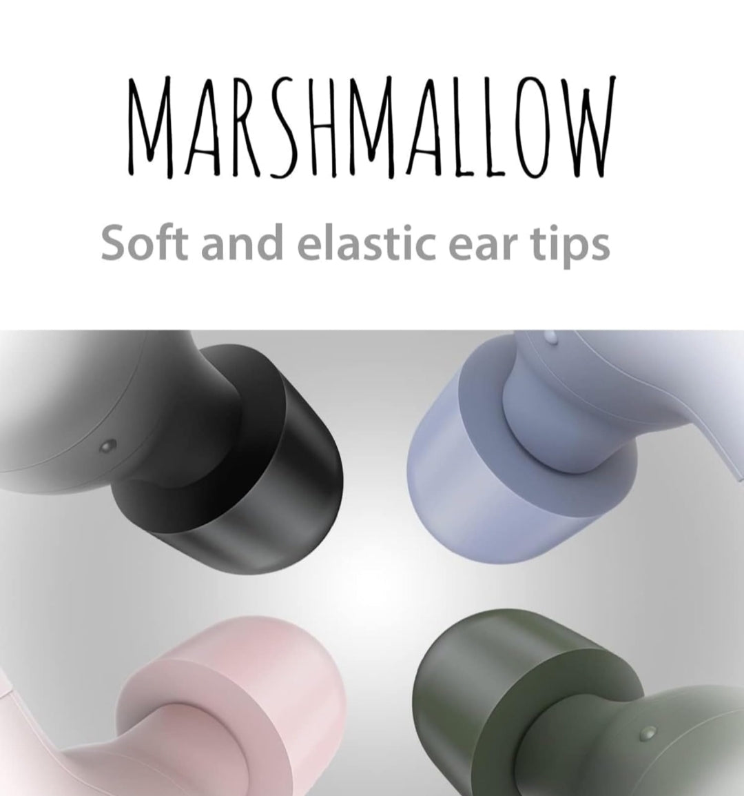 JVC Marshmallow Ware Draadlose Bluetooth 5.3 Oorfone – 28H Battery, Geheueskuim-oorstukke vir Heeldaggemak, IPX4 Waterbestand, Mikrofoon, Kompakte Houer, vir iPhone en Android