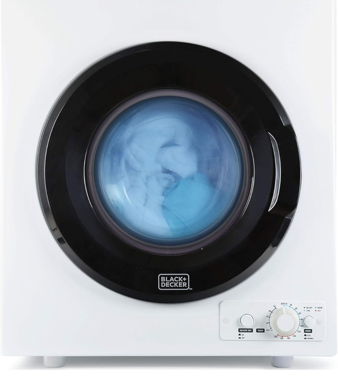 BLACK+DECKER BCED26 Kompakte Droër vir Standaard Muurprop, Klein, 5 Modes, Laaivolume 4 kg, Wit