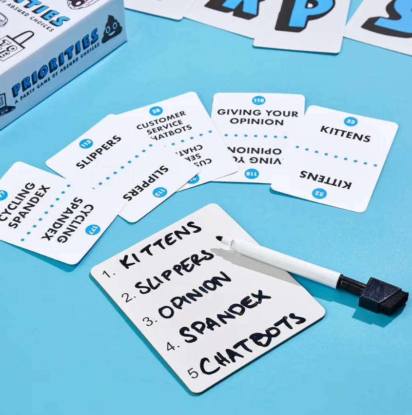 Hasbro Games Priorities Game | A Party Game of Absurd Choices, Hilarious Card Games for Adults and Teens Ages 14+ (2+ Players)