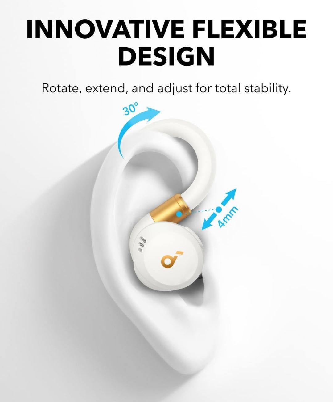 Soundcore Sport X20 by Anker, True-Wireless Workout Earbuds, Rotatable and Extendable Ear Hooks, Noise Cancelling, Deep Bass, IP68 Waterproof, Sweatproof, Dustproof, 48H Play, Sport Earbuds for Gym