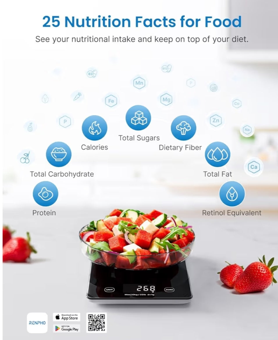 Bundle Smart Food Weight Scale and Smart Scale for Body Weight