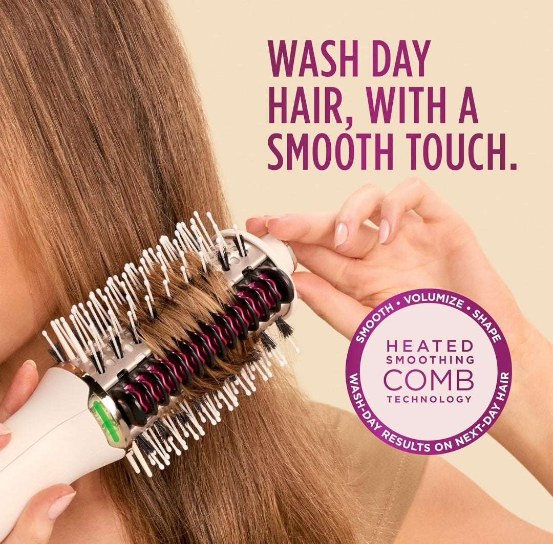 Shark HT202 SmoothStyle Heated Comb + Blow Dryer Brush, Dual Mode, for All Hair Types