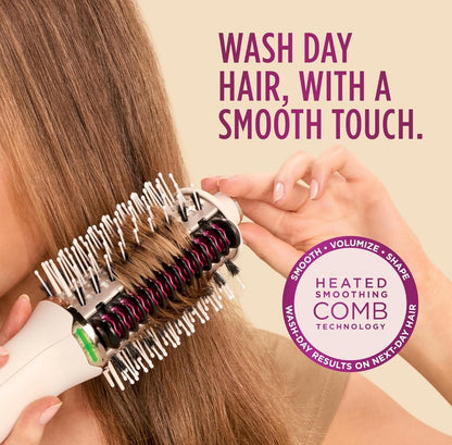 Shark HT202 SmoothStyle Verwarmde Kam + Haardroërborsel, Dubbele modus, vir Alle Haartipes