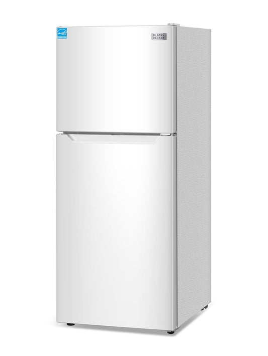 BLACK+DECKER 10 Kvt. Vt. Bo-op Yskas met Vriesskas, 2-Deur Yskas met Bo-Vriesskas en Verstelbare Temperatuurbeheer, ENERGY STAR, BR1000HW, Wit