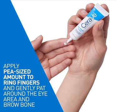 CeraVe Eye Repair Cream, Onderogeroom Hialuronzuur + Niasienamied + Mariene Botaniese Kompleks, Olievry