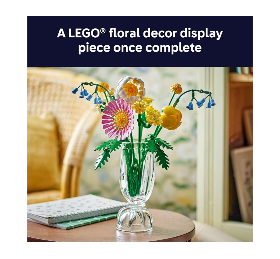 LEGO Botanicals Klein Sonniger Ruiker Blomstel DIY Blommerangskikking - Valse Blouklokkies, Tulp, Madeliefie, en Meer