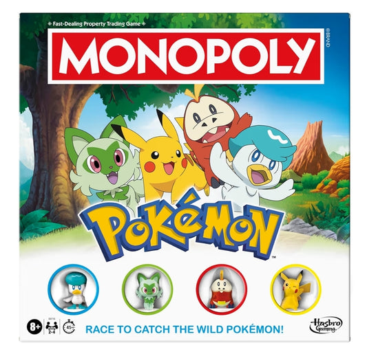 Monopoly Pokémon Edition Board Game - Ages 8 and Up (2 to 4 Players) Fun Family Games