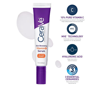 CeraVe Vitamien C-serum en Vitamien C-oogroom Velversorgingstel | Velverhelderende serum met hialuroonsuur
