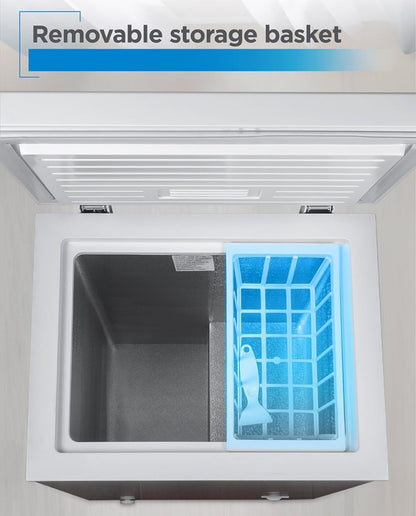 BLACK+DECKER 2.7 Kub. Vt. Kompakte Kisvrieskas, Diepvrieskas Hou Tot 94.5 Pond Bevrore Kos, Verwyderbare Bergingsmandjie, BCFK276, Wit