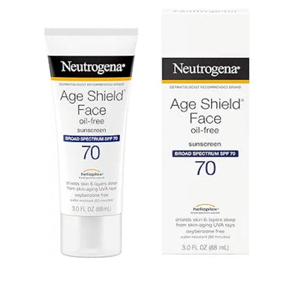 Neutrogena Age Shield Face Olievrye Sonskermroom met Breëspektrum SPF 70, Nie-Komedogenies Bevogtigend 3 fl. oz (Pak van 3)