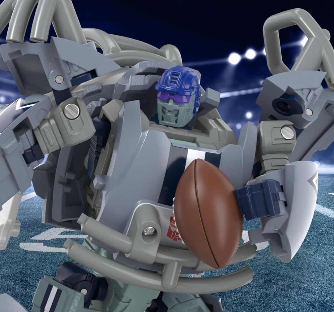 Transformers NFL Dallas Cowboys Starblitz 5.5-Inch Action Figure Changes from Robot to Helmet, Football Toys for Ages 8+