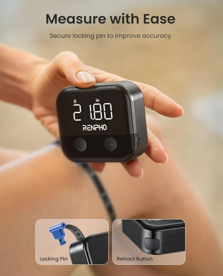 Bundle Scale for Body Weight and Fat Percentage and Smart Body Measuring Tape with App