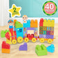 CoComelon Stacking Train, 40 Piece Large Building Block Set, 2 Figures, Colors, Numbers, Officially Licensed Kids Toys for Ages 18 Month by Just Play