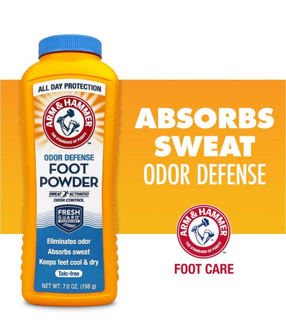Arm & Hammer Foot Powder for Shoes & Feet, Talc-Free Odor & Moisture Control for Men & Women - 7 oz (1 Pack)