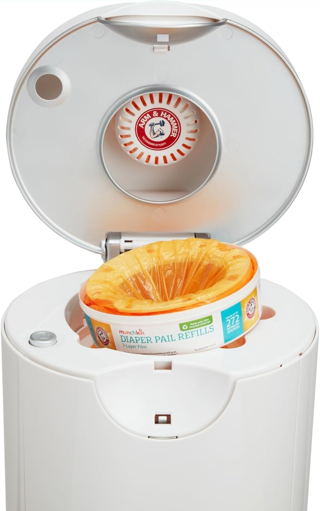 Munchkin Arm & Hammer Diaper Pail Refill Rings, Holds up to 2,176 Newborn Diapers - (8 Pack)