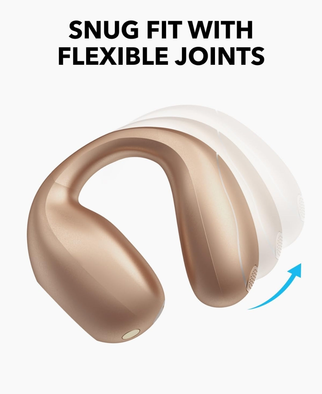 Soundcore C40i by Anker, Open-Ear Earbuds, Clip-On Headphones, Flexible Joint Design, Button Controls, Lightweight Comfort, Stable Fit with Attachable Ear Grips, Expansive Drivers for Clear Sound