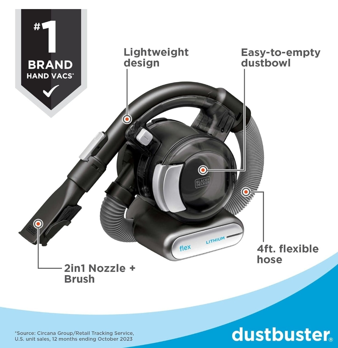 BLACK+DECKER dustbuster FLEX Cordless Handheld Vacuum, Home, Pet and Car Vacuum (BDH2020FL)