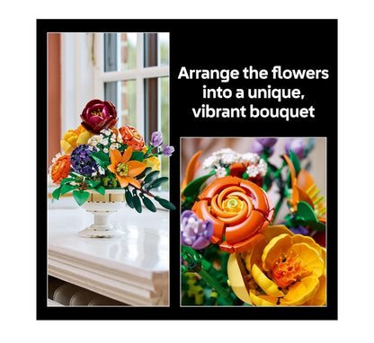 LEGO Botanicals Blommerangskikking Kunsmatige Blomme Boupakket Dekor vir Tafeluitstalling