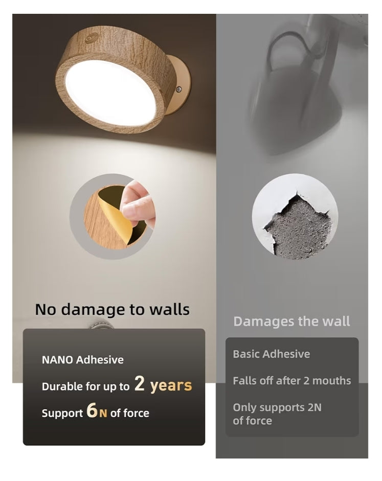 LED Wall Mounted Lights Wall Sconces Lamp 3 Color Temps Burlywood Rechargeable, Remote and Touch Control 5500mAh (3 PK)