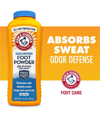Arm & Hammer Foot Powder for Shoes & Feet, Talc-Free Odor & Moisture Control for Men & Women - 7oz (3 Pack)