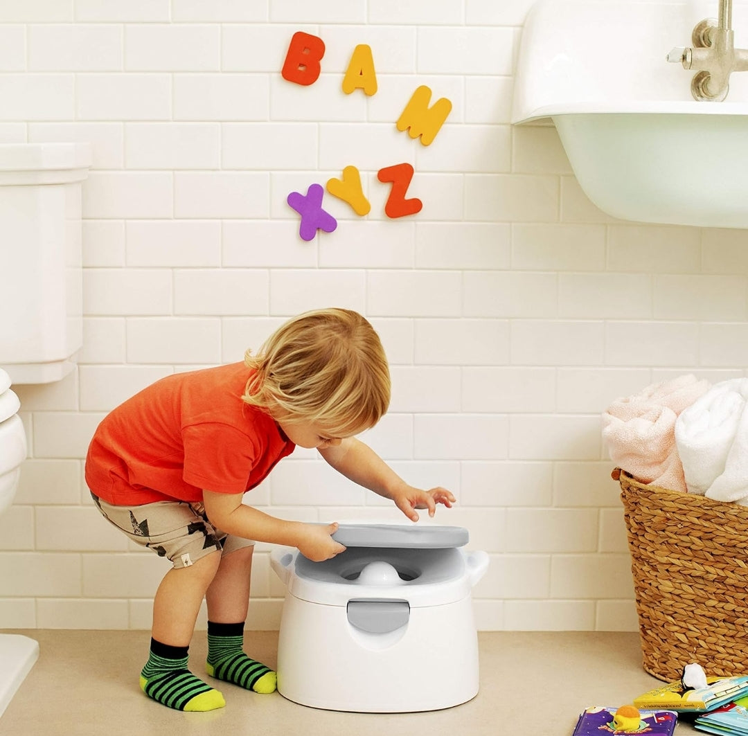 Munchkin Arm & Hammer Multi-Stage 3-in-1 Potty Seat, (Potty Chair, Trainer Ring and Step Stool) - Grey
