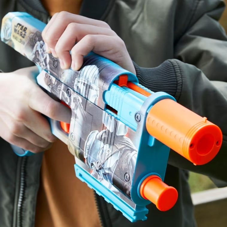 Nerf Star Wars The Mandalorian Dart Blaster w/ 12 Elite Darts Toy Foam Blasters