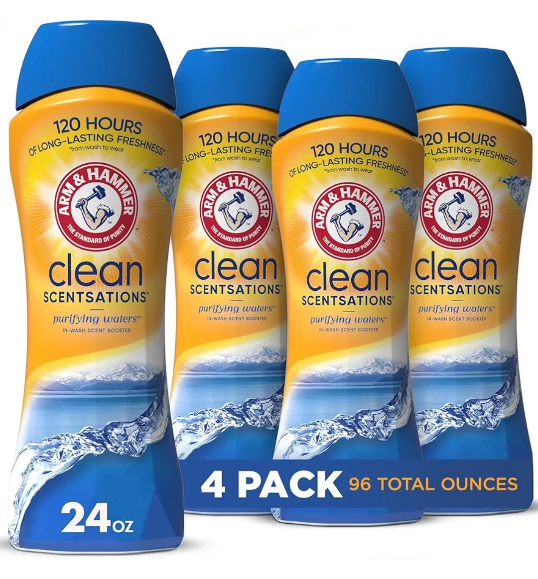 Arm & Hammer In-Wash Scent Booster - Purifying Waters, (24 oz) Pack of 4